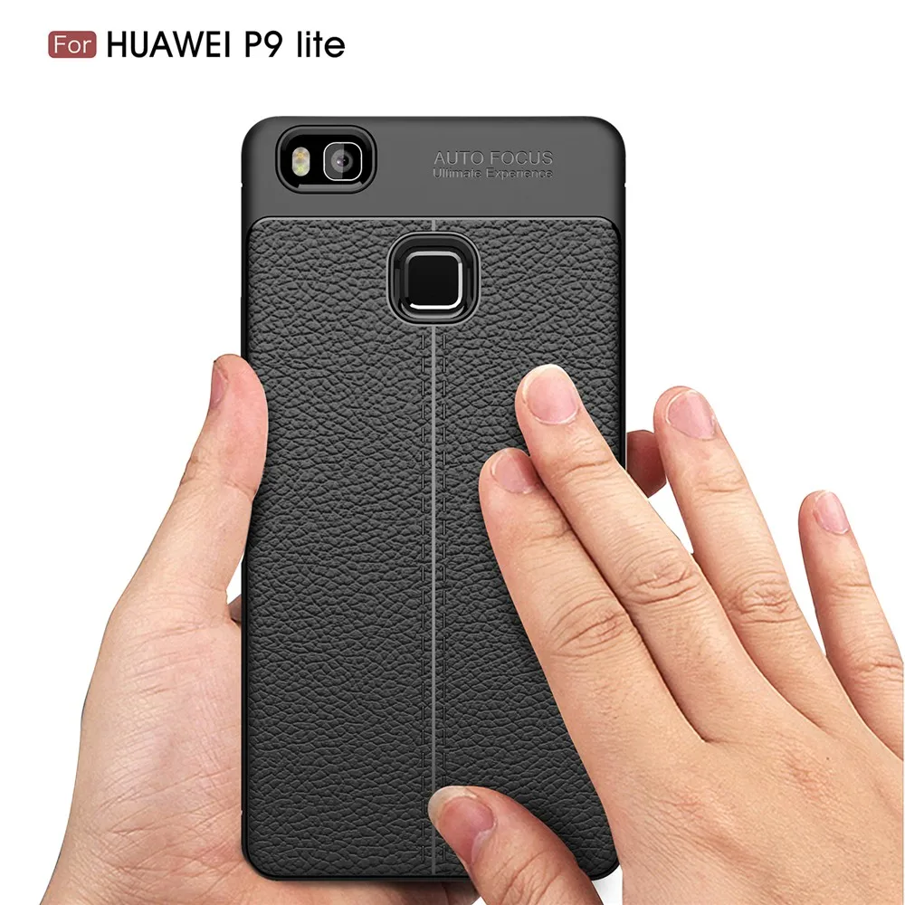 2017 New Design Carbon Fiber Lichee Pattern For Huawei P9 Lite Soft TPU Case For Huawei P9 Lite