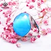 Natural big stone silver agate ring jewelry wholesale 925 sterling silver jewelry rings