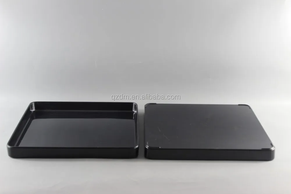 31x31cm Melamine Black Tray/Square Plastic Tray