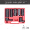 7Pcs Oxygen Sensor Socket Wrench Set Black oxide coating Auto tools Set(VT01042)