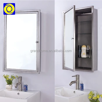 430 Stainless Steel Waterproof Bath Cabinet Wall Mounted Mirrored 430 Stainless Steel Waterproof Bath Cabinet Wall Mounted Mirrored In Bathroom