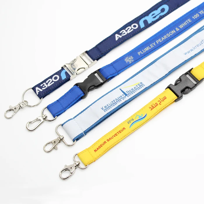 Custom Airbus A320 Neo Woven Lanyard With Laser Logo On Detachable Clip ...