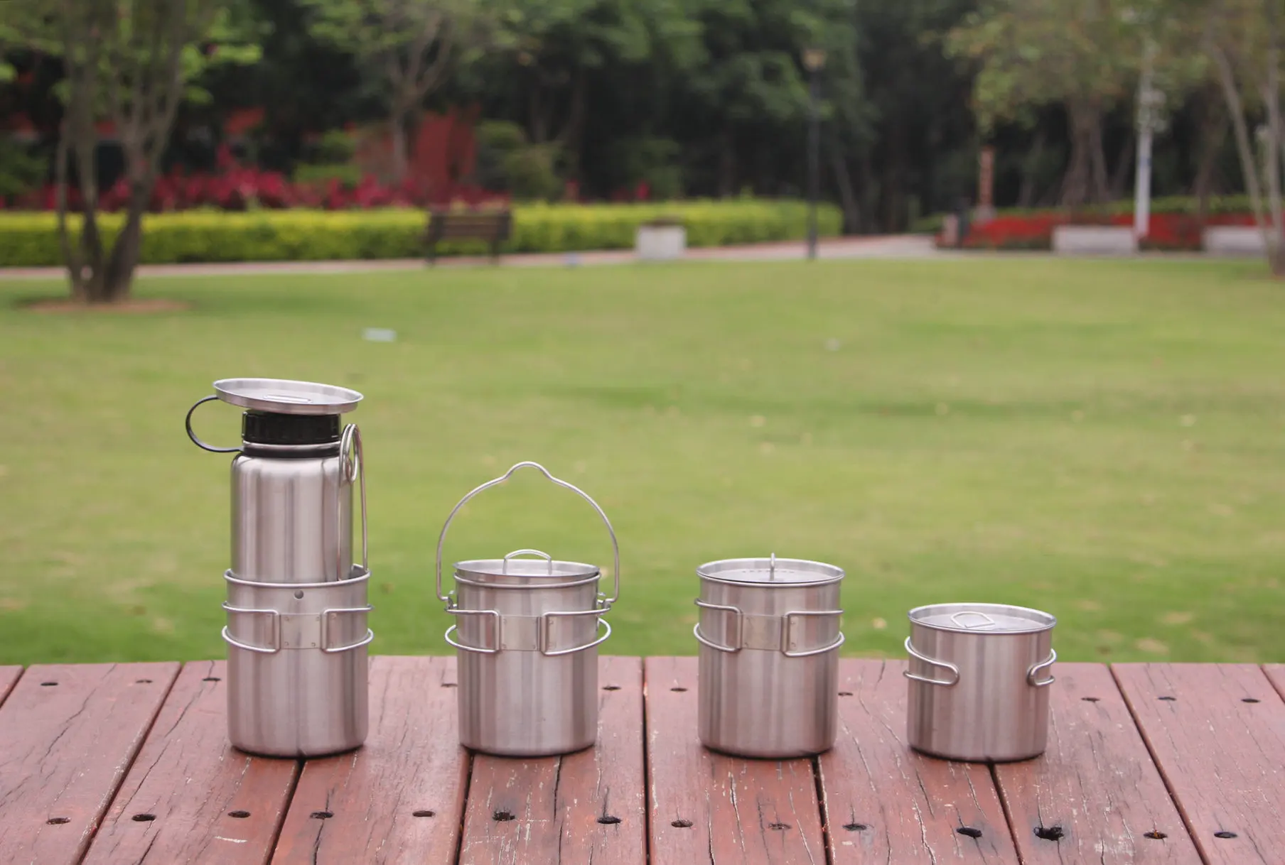 Srdwos Stainless Steel 18/8 Camping Cup Pot With Foldable Handles ...