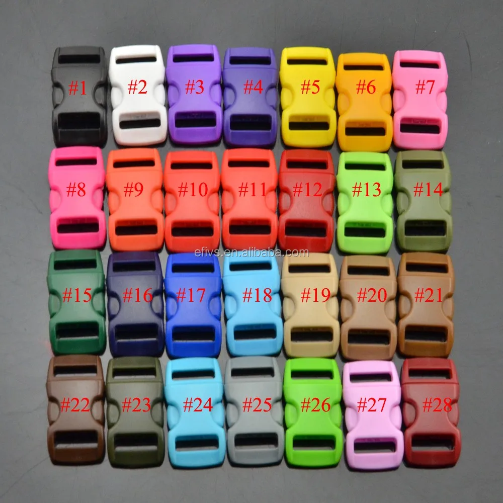 Various colors 3/8" plastic quick release paracord buckle for your