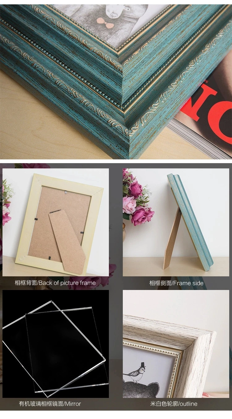 Tabletop blue PS photo frame with screws