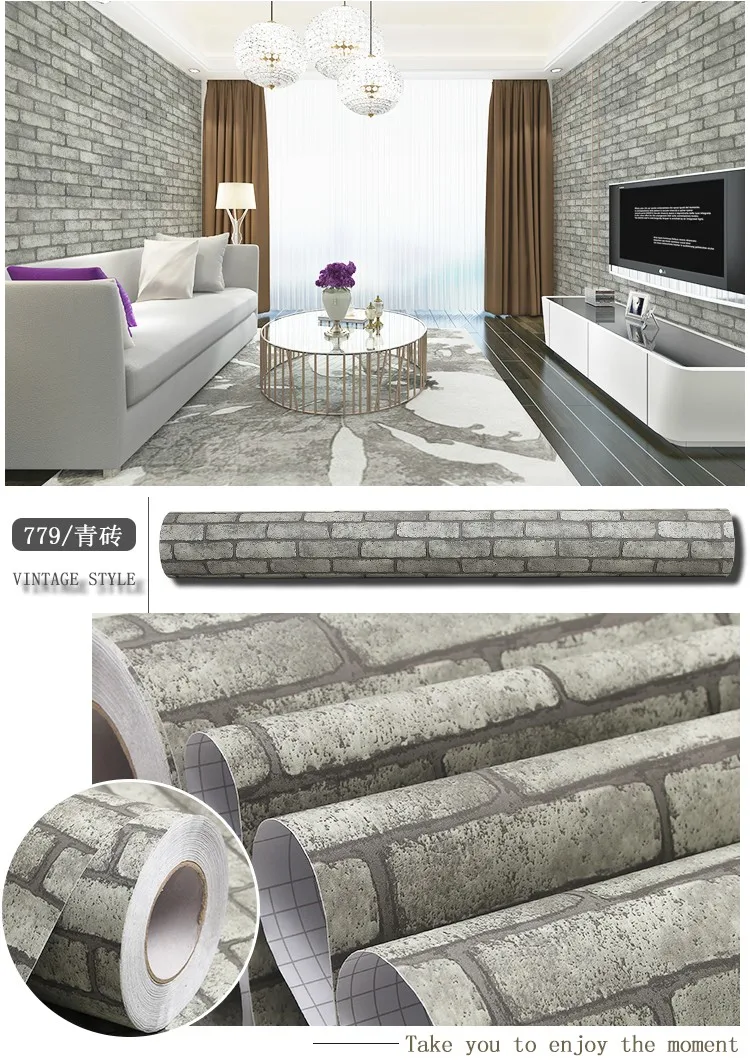 Factory self adhesive 3d design wallpaper Living Room TV background wallpaper wall design