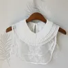 White Women Ruffles Faux Collar Ruffle Lapel Blouse Detachable Dickey Collars Faux Shirt Collar