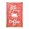 Life Begins After Coffee Vintage Retro Metal Tin Signs Embossed Sign Distressed Man Cave Home Restaurant Garage Decor