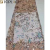 nigeria party french lace fabrics embroidery gold color african tulle laces fabric with sequins for women dress
