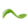 2019 Ergonomic Design Curved Self-Feeding Learner Silicone Spoon for Toddler Development Spoons