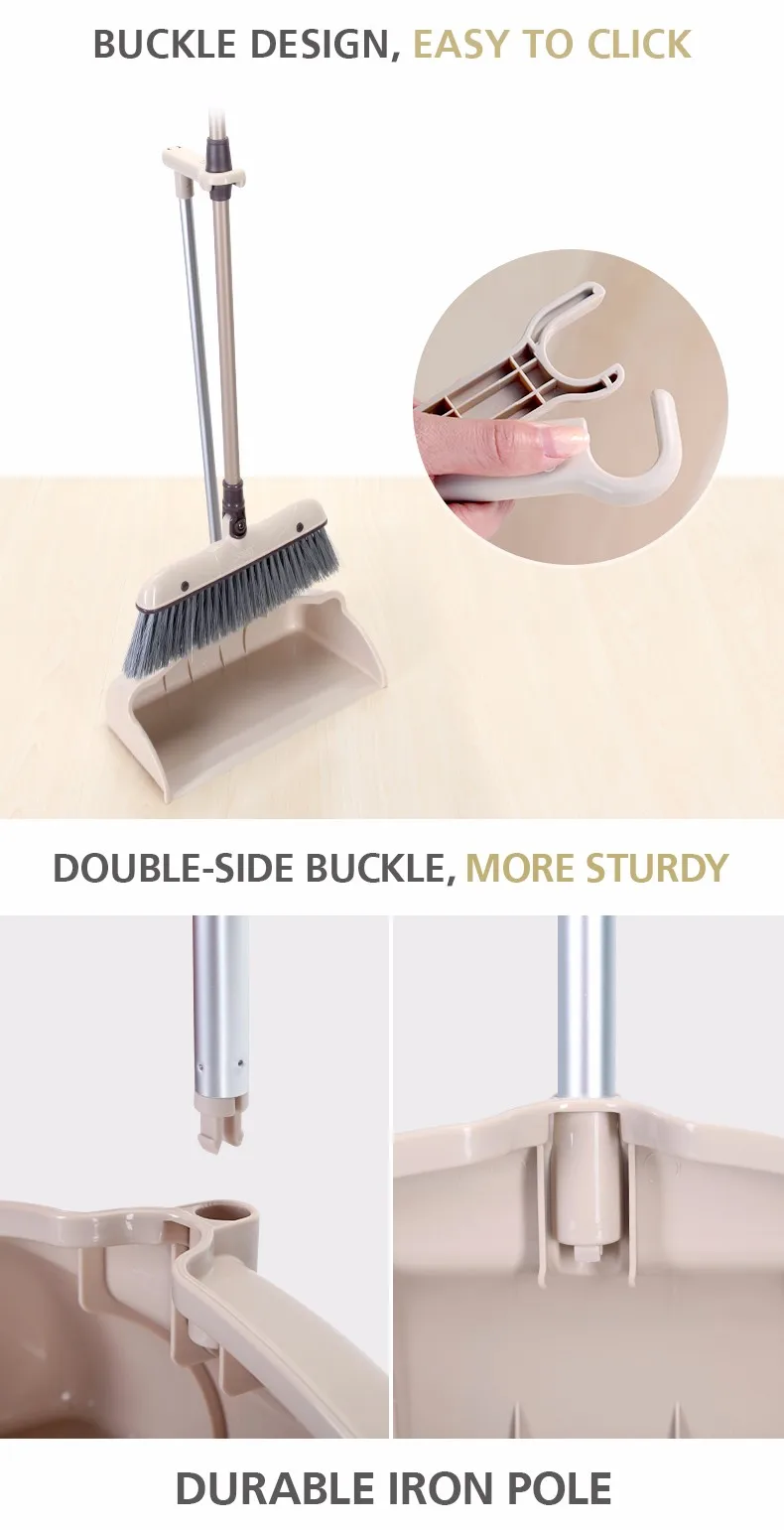Good Quality Short Aluminium Broom Handle Plastic Broom And Dustpan Set