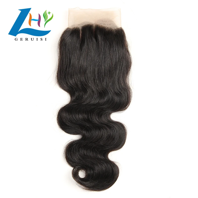 Pure Handmade 10A Grade Hair Brazilian Virgin Body Wave Human Hair 4x4 Lace Closure For Beautiful Women