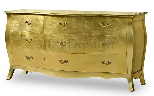 Big Dresser Chest Gold Leaf Contemporary Buy Black Modern