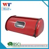 Modern Red Metal Clear Front Window Bread Box