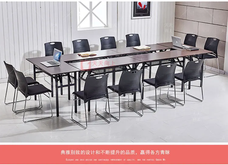 Cheap Folding Table for Event Banquet Table with Different Size Metal Frame Wood Portable Table