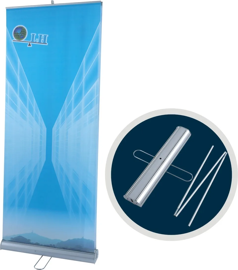 双面伸缩式卷起横幅支架