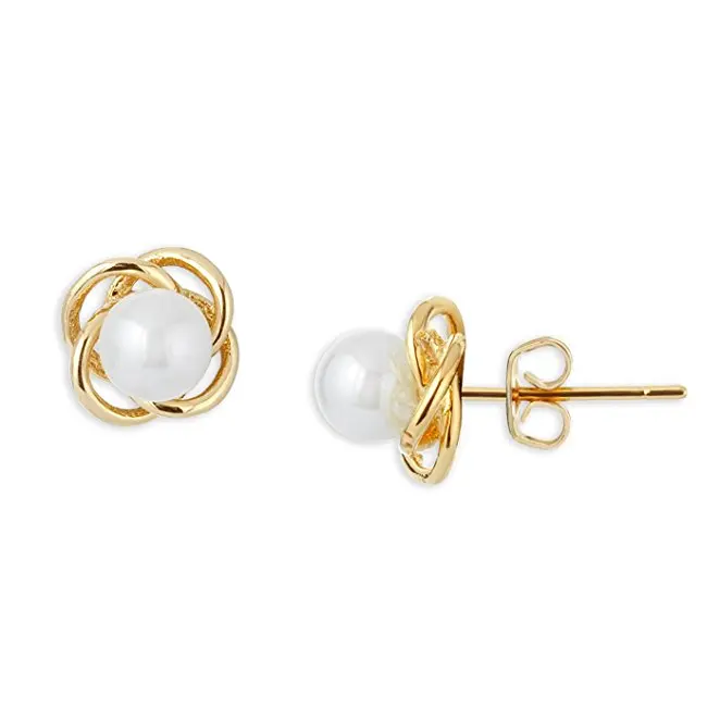 Earrings For Woman Celts Gold Plated Mother Of Pearl Trendy Earrings For Woman Celts Gold Plated