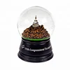 Black powder resin souvenirs snow globe, wholesale glass ball ornaments,100mm round base tower statue congressional snow ball