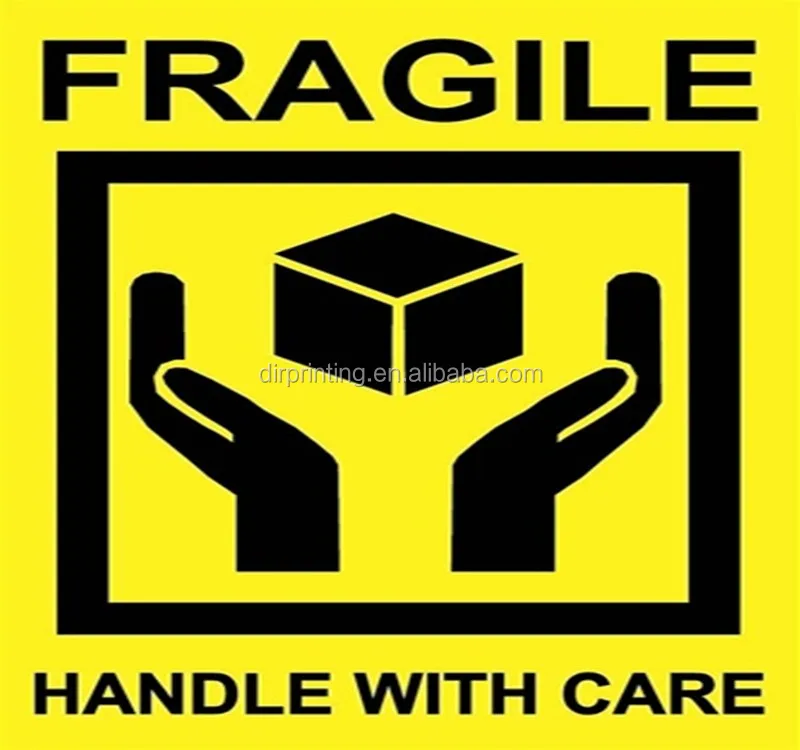 Pegatinas Premium Manejo Con Cuidado Etiquetas Frágiles Premium Amarillas 'MANEJE CON CUIDADO' 2x3 - Para Envíos Seguros Etiqueta Frágil Amarilla