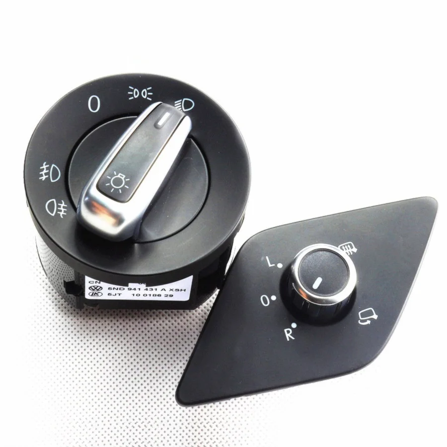 Chrome Wing Mirror Control Heat Fold Knob Switch For VW Jetta MK6 16D 959 565 A