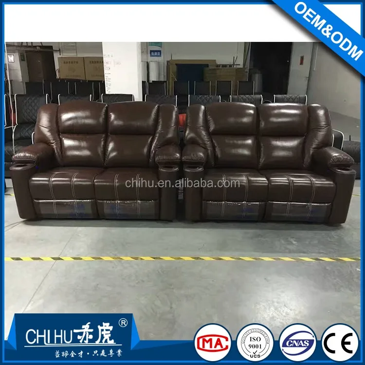 Real Leather Electric Recliner Home Theater Sofa Seating Real Leather Electric Recliner Home