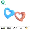 Bangxing Free Samples BPA Free Baby Teething Necklace Heart Love Teether Silicone Pendant