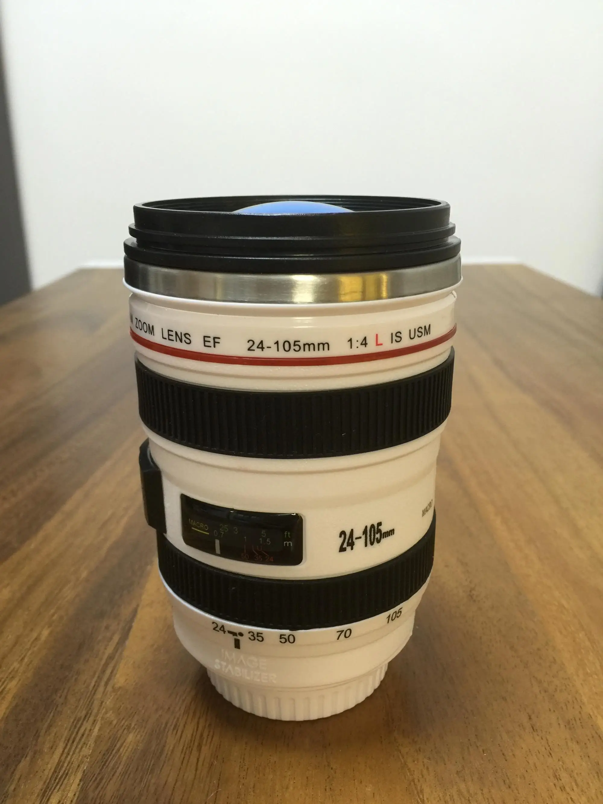 FDA Certification Free Sample Stainless Steel Coffee Mug, Camera Lens Coffee Mug