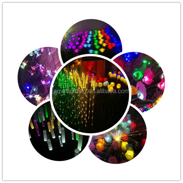 Height60cm diameter 8cm fiber optic round ball led park light outdoor decoration