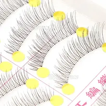 10 pares de maquiagem Handmade Natural Fashion cílios postiços macio longo Eye Lash cosméticos frete grátis