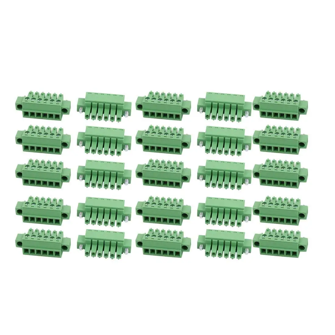 uxcell 25Pcs AC 300V 8A 3.81mm Pitch 6P Terminal Block Wire Connector for PCB Mounting