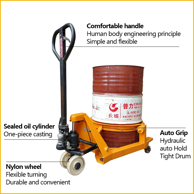 Sinolift Hj365 Tyd30 Hand Hydraulic 55 Gallon Oil Drum Pallet Truck
