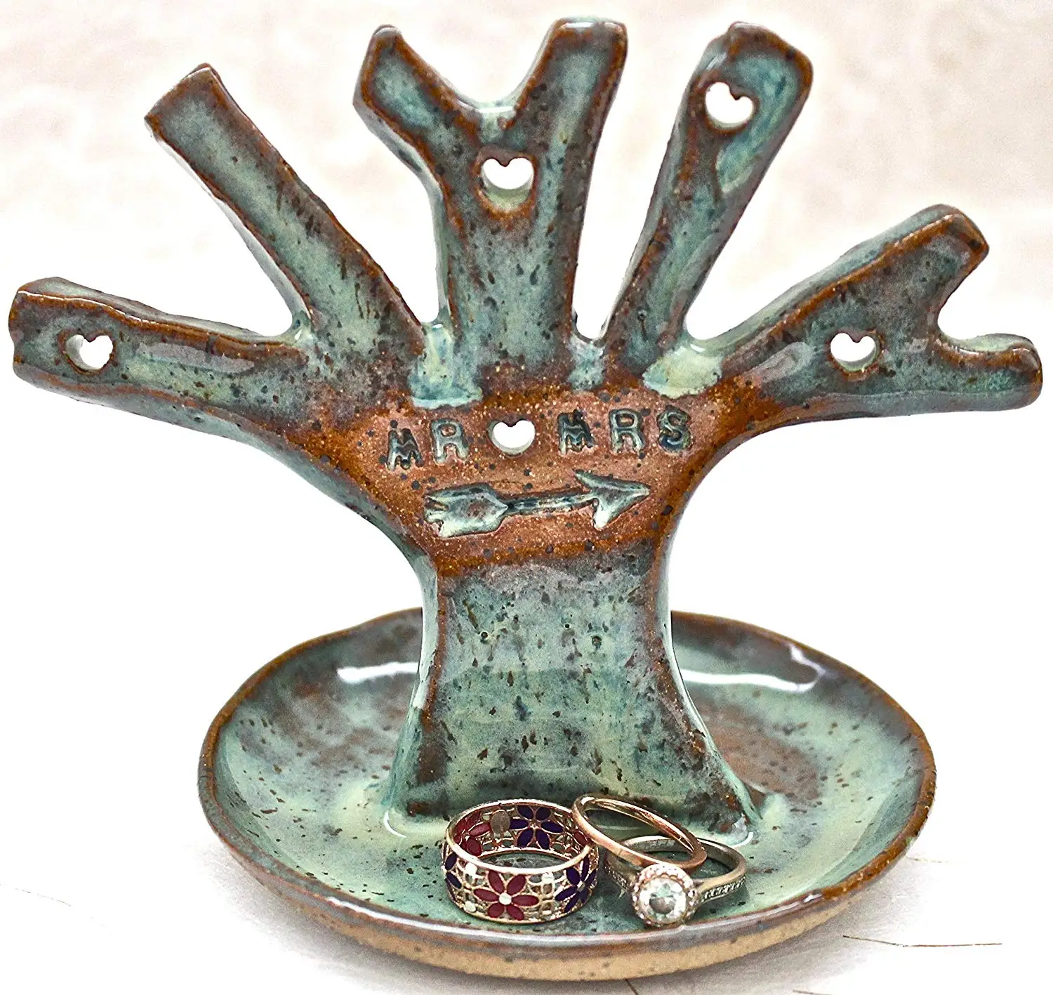 Ring Tree Jewelry Holder Find Deals Get Quotations Tree Of Life Mr And Mrs Ring Holder Opaline Stoneware