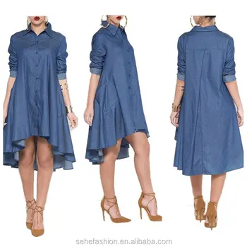 Sh782404 Fashion 2017 Designer High Low Denim Dress For Women Wholesale ...