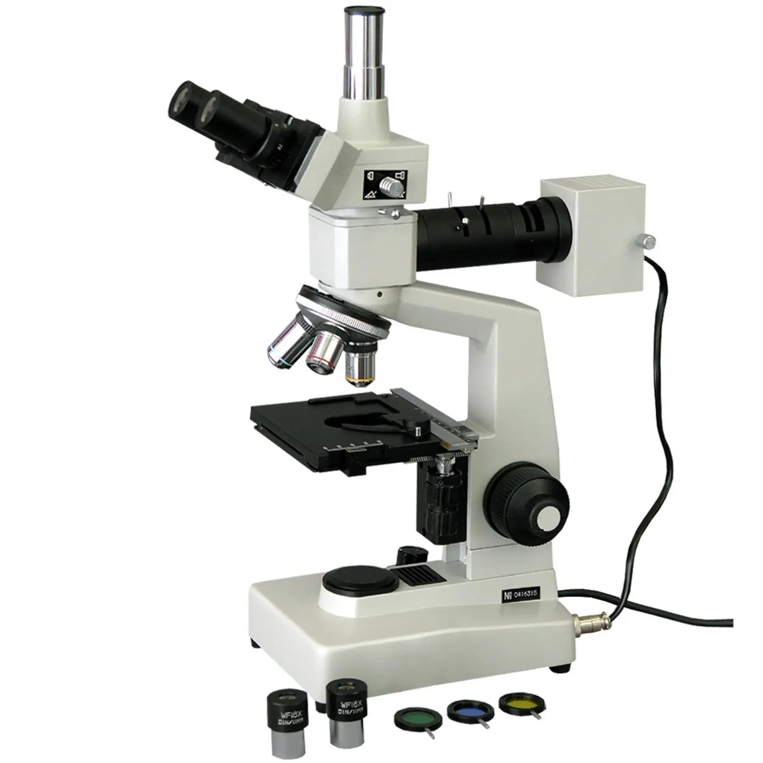 LED Illumination with Rheostat 40x-400x Magnification AmScope M158-PB10-WM Cordless Compound Monocular Microscope WF10x Eyepiece Single-Lens Condenser Plain Stage Coaxial Coarse and Fine Focus Brightfield 110V or Battery-Powered Includes 5 Blanks