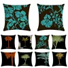 Black Coconut Trees Exotic Grassland Rainforest of Tropic Climate Theme Modern Pillow Case OEM Wholesale