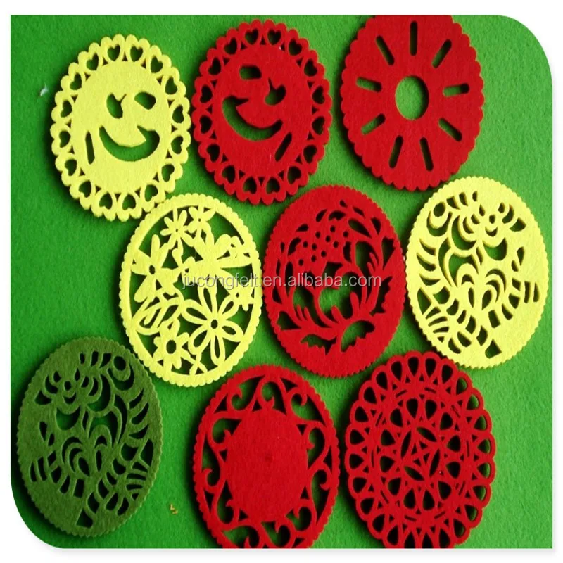 Custom Felt Placemat/cup Coaster,Custom Laser Cutting Felt Placemat,Die