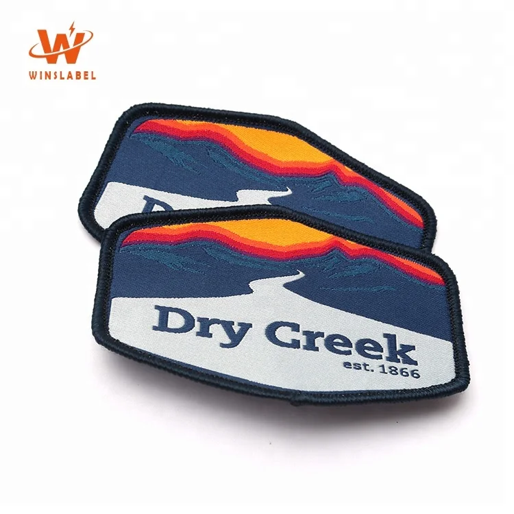 Custom Iron on Glue Heat Press Clothing Washable Woven Patches