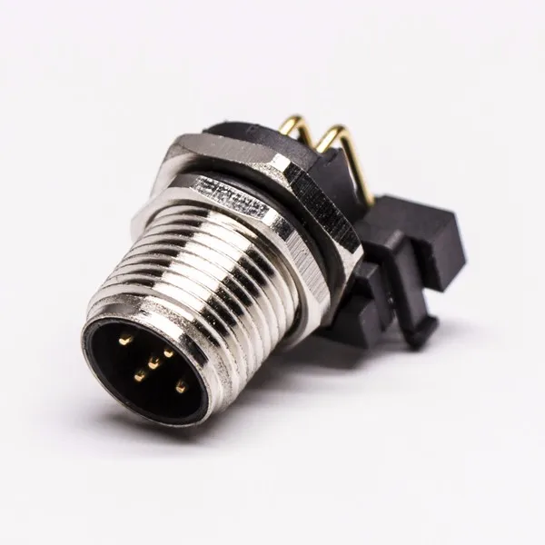 Waterproof Ip67 Right Angle M12 Connector 4pin Male Pcb Mount Socket ...