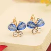 Manufacturers Selling Alloy Stone Opal Butterfly Crystal Earrings For Female