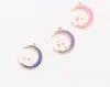 1 PC 17*14mm drops of oil lovely moon cat Floating Charms lovely lucky animal cat pendant charms DIY Bracelet jewelry