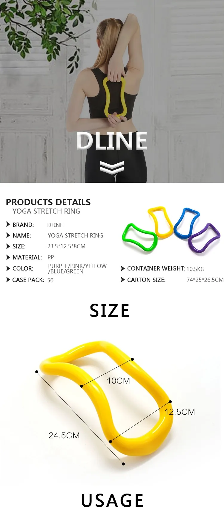 High Quality Fitness Exercise Tool Wellshow Exercise Yoga Ring Multi