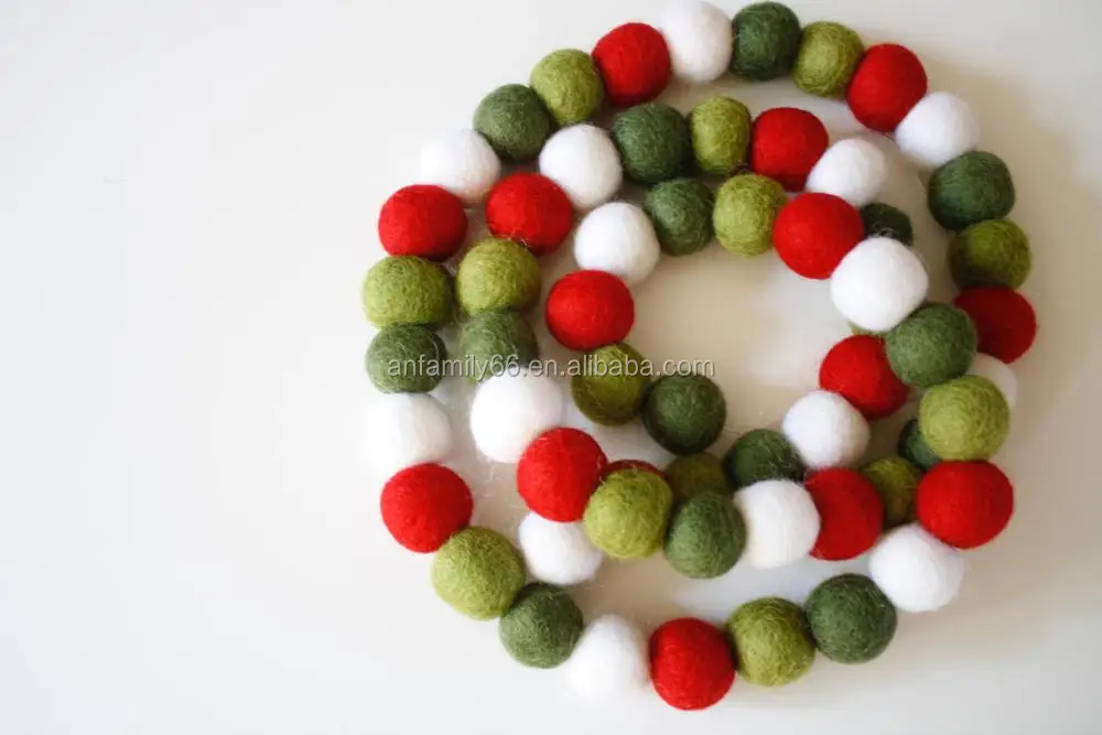 Felt Ball Vintage Christmas Pom Pom Garland Holiday Mantle Decor Buy