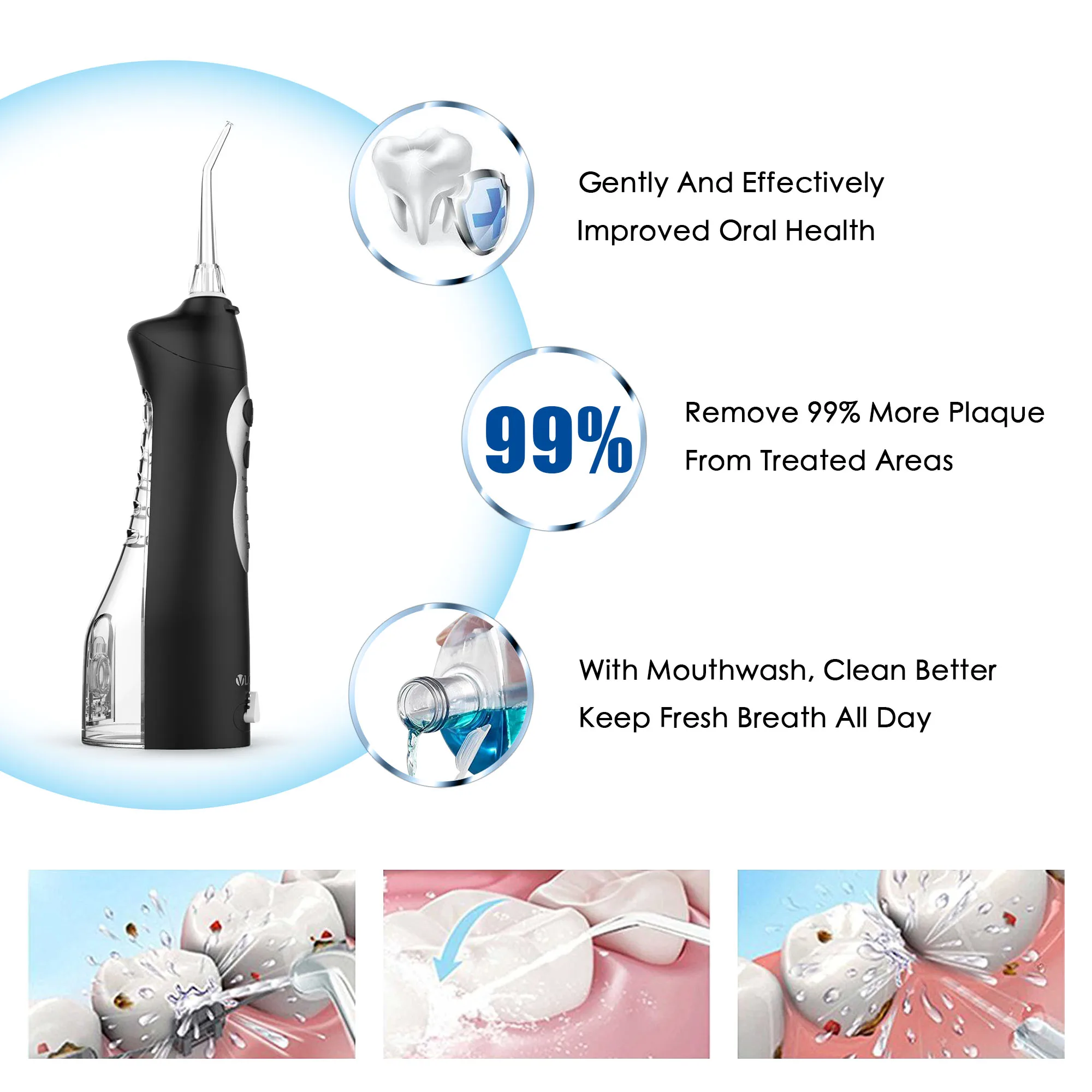 cordless electric Dental Tooth Cleaning  Water Flosser