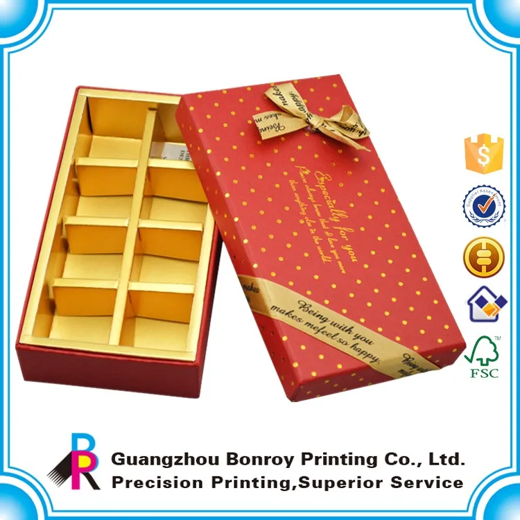 Custom Design Cardboard Paper Chocolate Box Packaging With Tray And