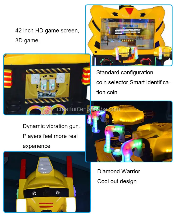 Indoor game center coin operated arcade kids laser gun shooting game machine