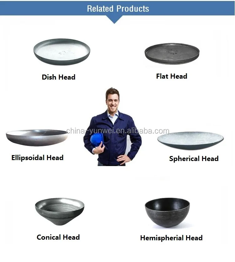 Asme Steel Pressure Vessel Tanks Hemispherical Torispherical Dished Heads 