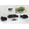 Modern office solution black leather sofa set
