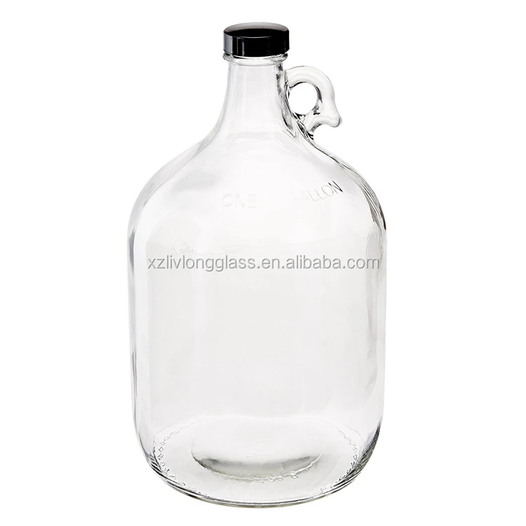 Transparent One Gallon 3.7l Glass Jug Kitchen Craft Wine Bottles With Airtight Screw Caps Buy
