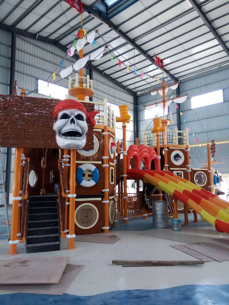 Hot Selling Pirate Ship Amusement Rides Fiberglass Aqua Water Slide For ...