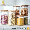 High Borosilicate Glass Canister Different Size With Bamboo Lid And Silicone Sealing Ring Spice Tea Nuts Cereal Storage
